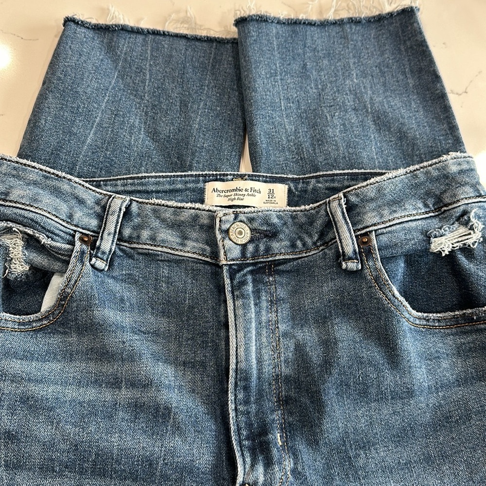 Abercrombie & Fitch The Super Skinny Curve Love Ankle High Rise Pants.